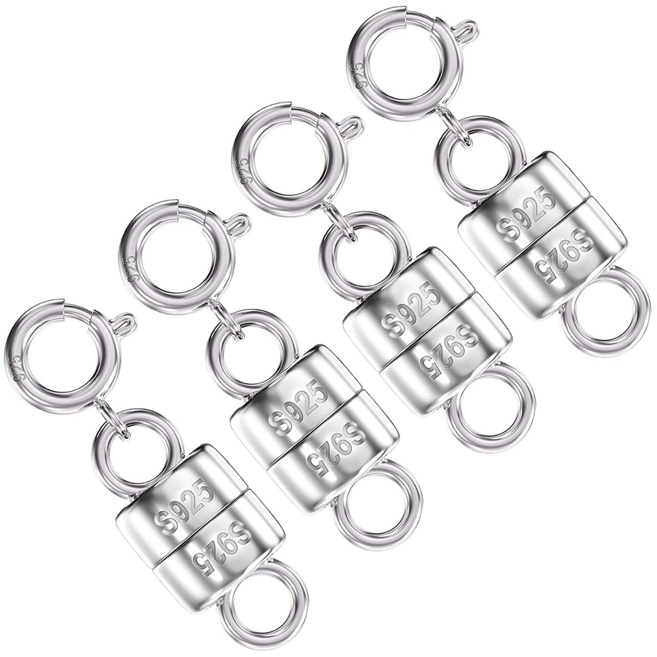 925 Sterling Silver Magnetic Necklace Clasps and Closures,Gold and Silver Magnetic Clasp Converter for Jewelry Making Supplies,Chain Extender Connector for Small Necklace Bracelet